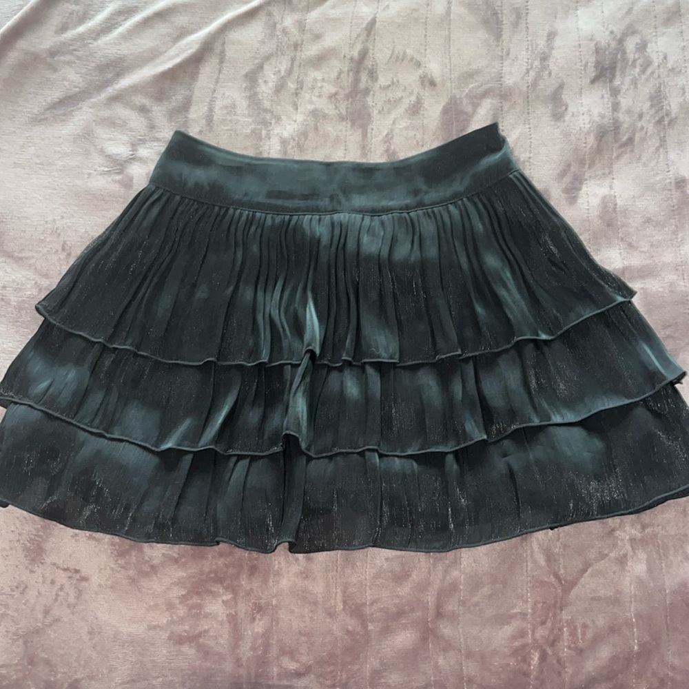 shimmery black layered skirt